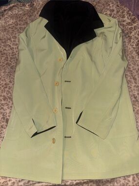 Gallery Women’s Light Green/Black reversible rain Coat